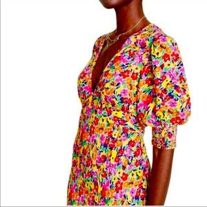 RIXO for Target Floral Puff Sleeve Midi Dress
